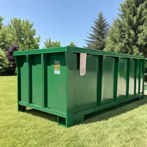 15-yard roll-off dumpster on a lawn